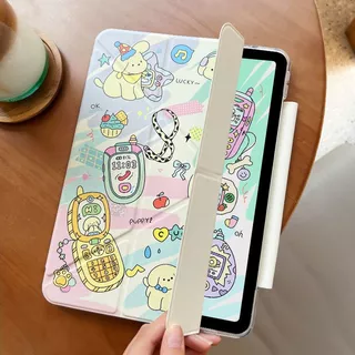 🌟Gen11เคส ipad ลายการ์ตูน รุ่นเคสแม่เหล็ก เคสไอแพด แกนY มีปกรัด สำหรับไอแพดMini6/7 Air3/4/5/6/7 Gen7/8/9/10 Pro10.5/11