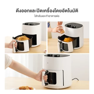 Simplus หม้อทอดไร้น้ำมัน 5L กระจกนิรภัยมองเห็นอาหาร จอ LCD ปุ่มหมุนคู่ ปรับอุณหภูมิกว้าง KQZG014