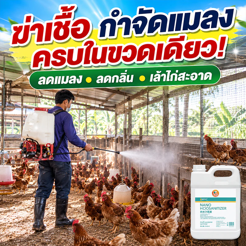 COD น้ำยาฆ่าแมลงฆ่าเชื้อคอกไก่ 2.5ลิตร กำจัดยุง ไรไก่ ฆ่าเชื้อโรค ปกป้องไก่จากแมลงรบกวนและเชื้ออันตราย