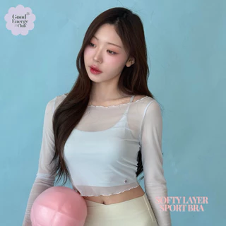 GOOD ENERGY CLUB - SOFTY LAYER SPORT BRA สปอร์ตบรา ดีเทลผ้าตาข่ายด้านนอก
