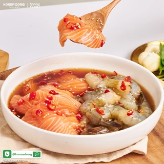 koreadong โคเรียดอง 3 กระปุก กุ้งดอง แซลมอนดอง หมึก พร้อมน้ำจิ้ม 2 สูตร