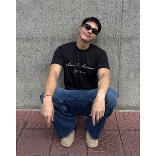 AMR DE SAISON (AIMER) - AMR Hand Writing Logo Hemp Box Fit T-Shirt