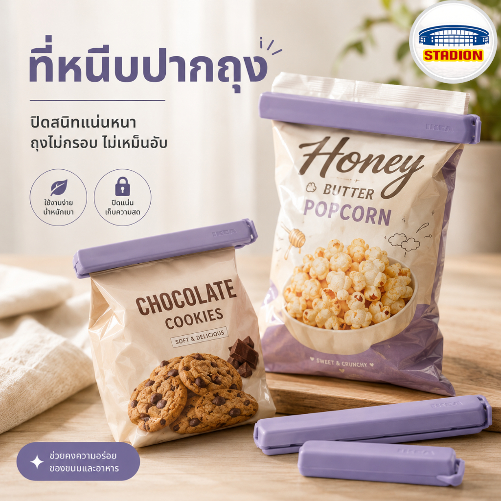 ที่หนีบปากถุง ตัวหนีบ BEVARA เบียวอร่า