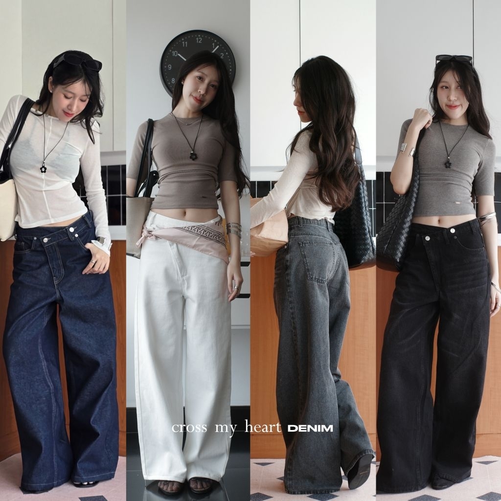 CROSS MY HEART DENIM (กางเกงยีนส์ขากระบอกใหญ่)