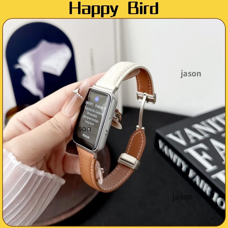 2 สี Leather Strap Magnetic สาย For Samsung Galaxy Fit 3 strap ใช้ได้กับ Samsung Galaxy Fit 3 สาย