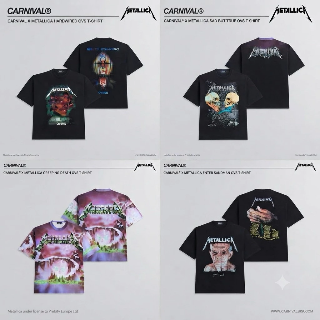 [แท้💯% ของใหม่] เสื้อยืดโอเว่อไซส์ CARNIVAL X METALLICA OVS T-SHIRT