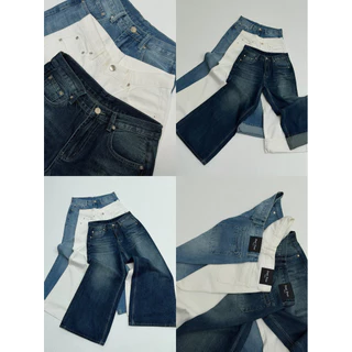 Haper Jeans 1390.- กางเกงยีนส์เอวต่ำ ขากระบอกใหญ่ เนื้อผ้านุ่มพรีเมียมใส่สบาย