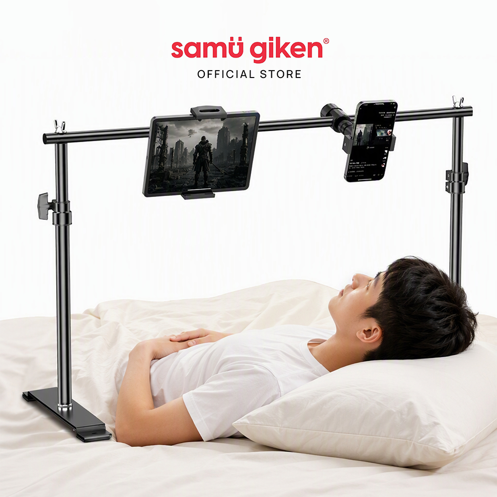 Samu Giken ที่ตั้งมือถือแท็บเล็ต ขายึดขี้เกียจ อลูมิเนียม อเนกประสงค์ วางตั้งโต๊ะ/หัวเตียง ใช้งานง่าย รองรับ Pad