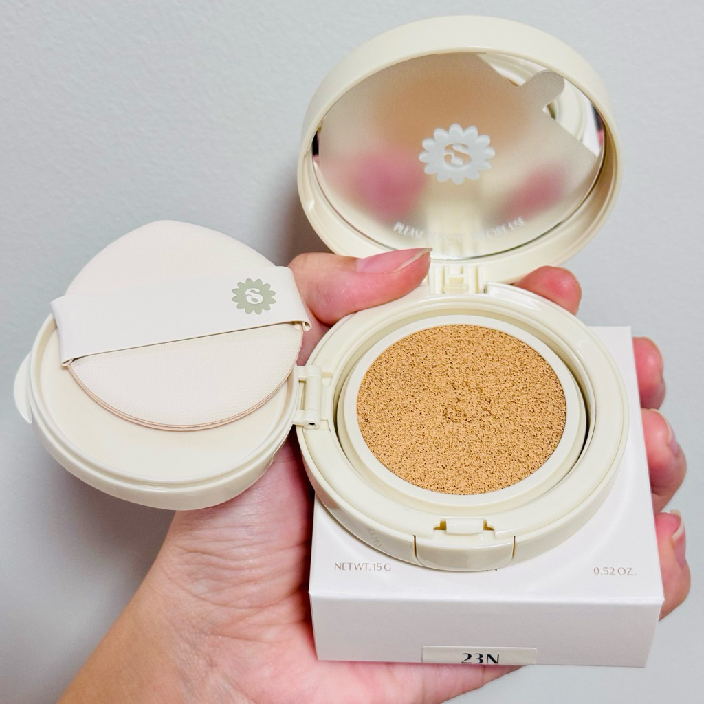 [พร้อมส่ง][มือ2] ส่งต่อ SUPERMOM LUMI GLOW CUSHION คุชชั่นสูตรใหม่ Semi-Glow สี 23N เบลอเนียน ปกปิด 