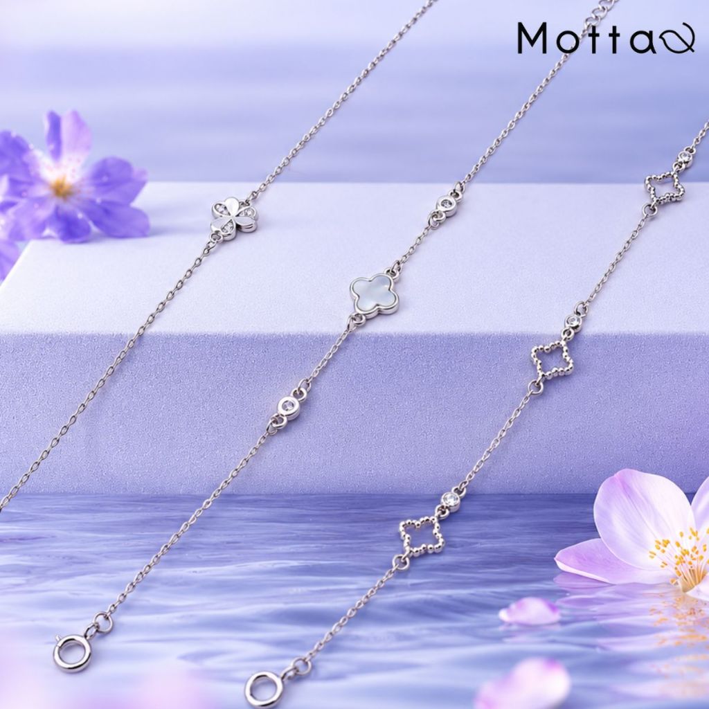 Motta Silver Bracelet สร้อยข้อมือเงินแท้ ใบโคลเวอร์ ดีไซน์สวยใส่ได้ทุกวัน