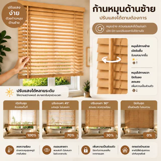 [อัตราการแรเงา 100%] มู่ลี่ PVC มู่ลี่หน้าต่าง ม่านม้วน สําหรับตกแต่งบ้าน ม่านปรับแสง ขนาดใบ 25 มิล กันน้ำ ระบบโซ่ดึง