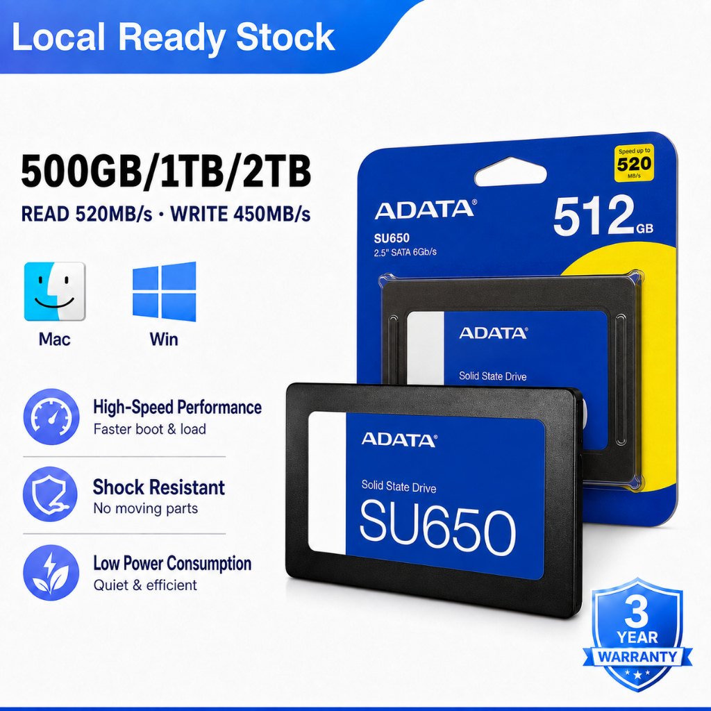 SU650 SATA3 Solid State Drives ความเร็วสูง เอสเอสดี 512GB/1TB/2TB SSDพกพา 6.0Gb/s Internal hard driv