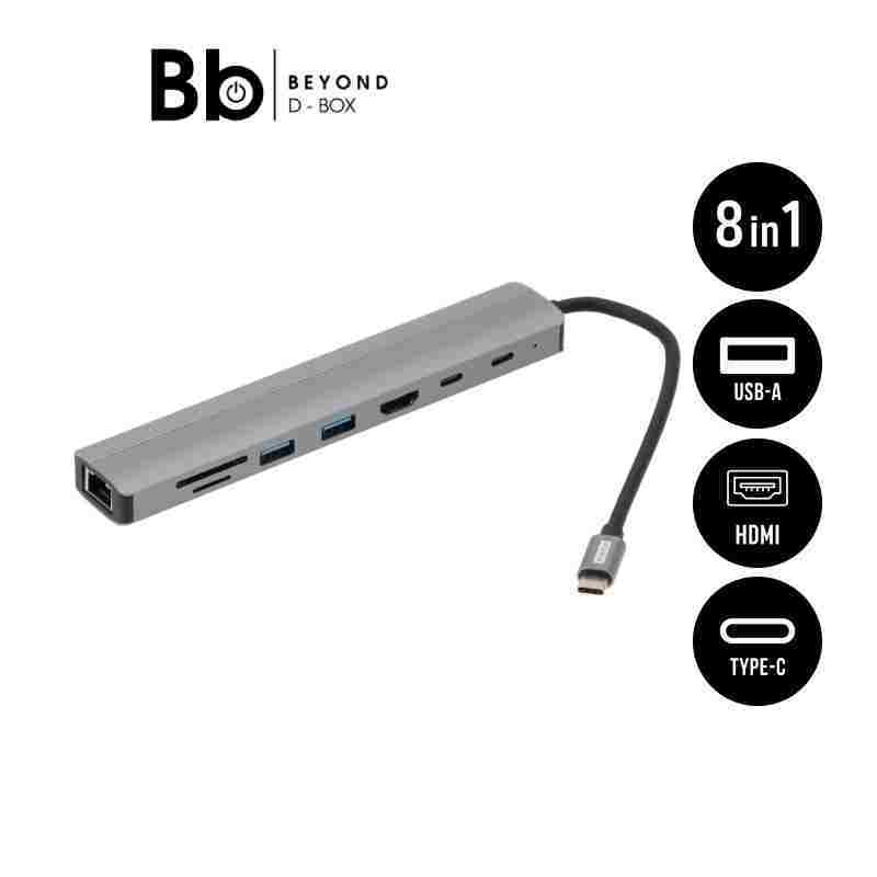 Blue Box USB Type-C High-Spec Hub 8-in-1 Multifunction Converter by BB Beyond D-Box