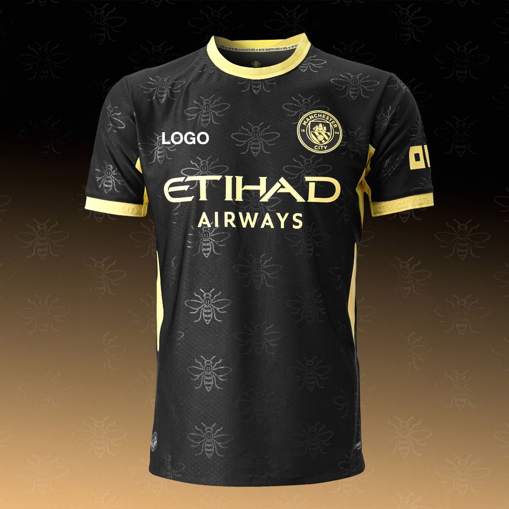 สโมสร Player [สต็อกในไทย]เสื้อฟุตบอล งานเกรดเพลเยอร์นักเตะสีดำเหลือ เสื้อกีฬาคุณภาพพร้อมโลโก้ พร้อมรีดเบอร์ชื่อได้ทุกตัว
