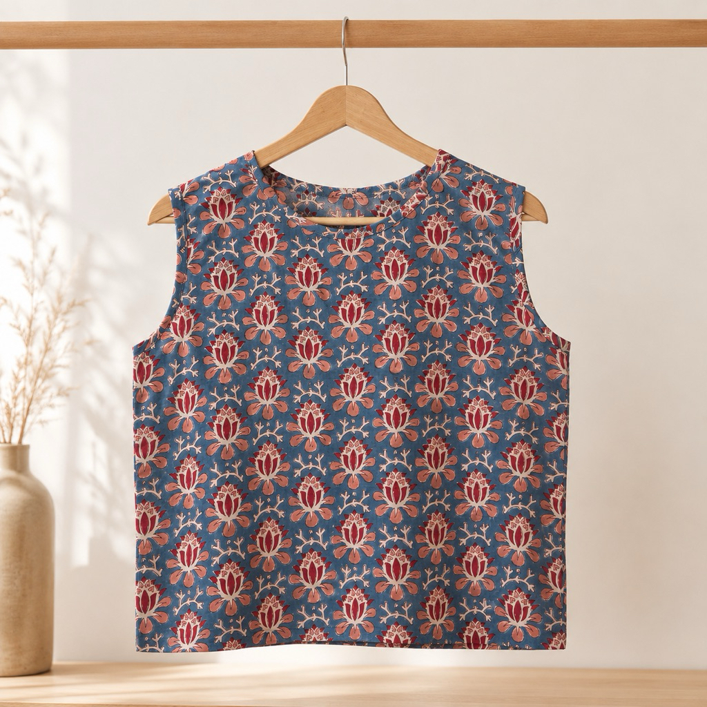เสื้อผ้าฝ้ายอินเดียแขนกุด FREE SIZE รอบอก 42 นิ้ว ผ้าใส่สบายมาก เหมาะกับใส่หน้าร้อน ใส่อยู่บ้าน