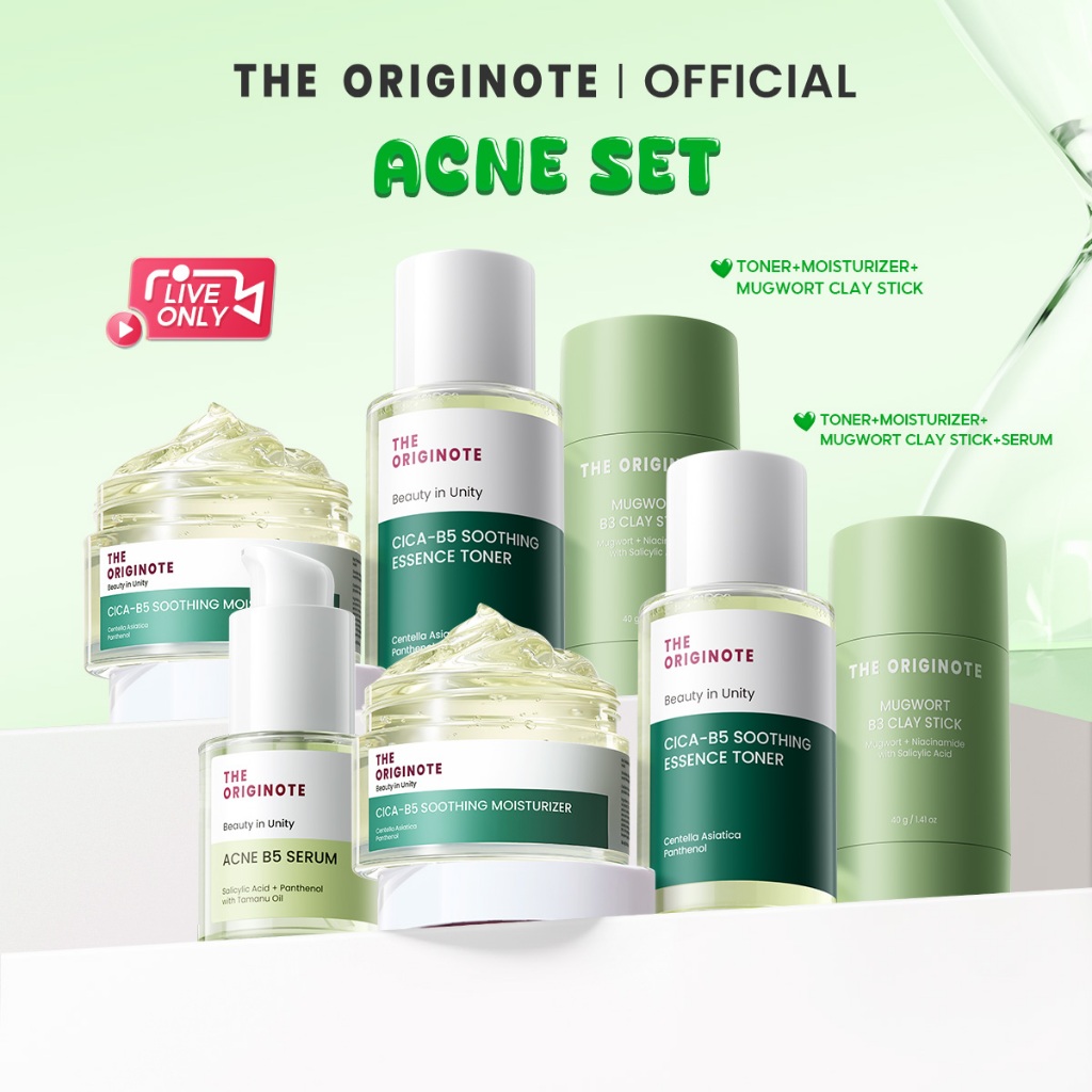 [Live Only]The Originote Acne Treatment Set Bundle Skin Soothing - Soothing Toner+Soothing Moisturiz