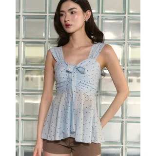 kokiji - Mabel Top (S-2XL) เสื้อรูดด้านหน้าผูกโบว์ เข้าหุ่นสวย