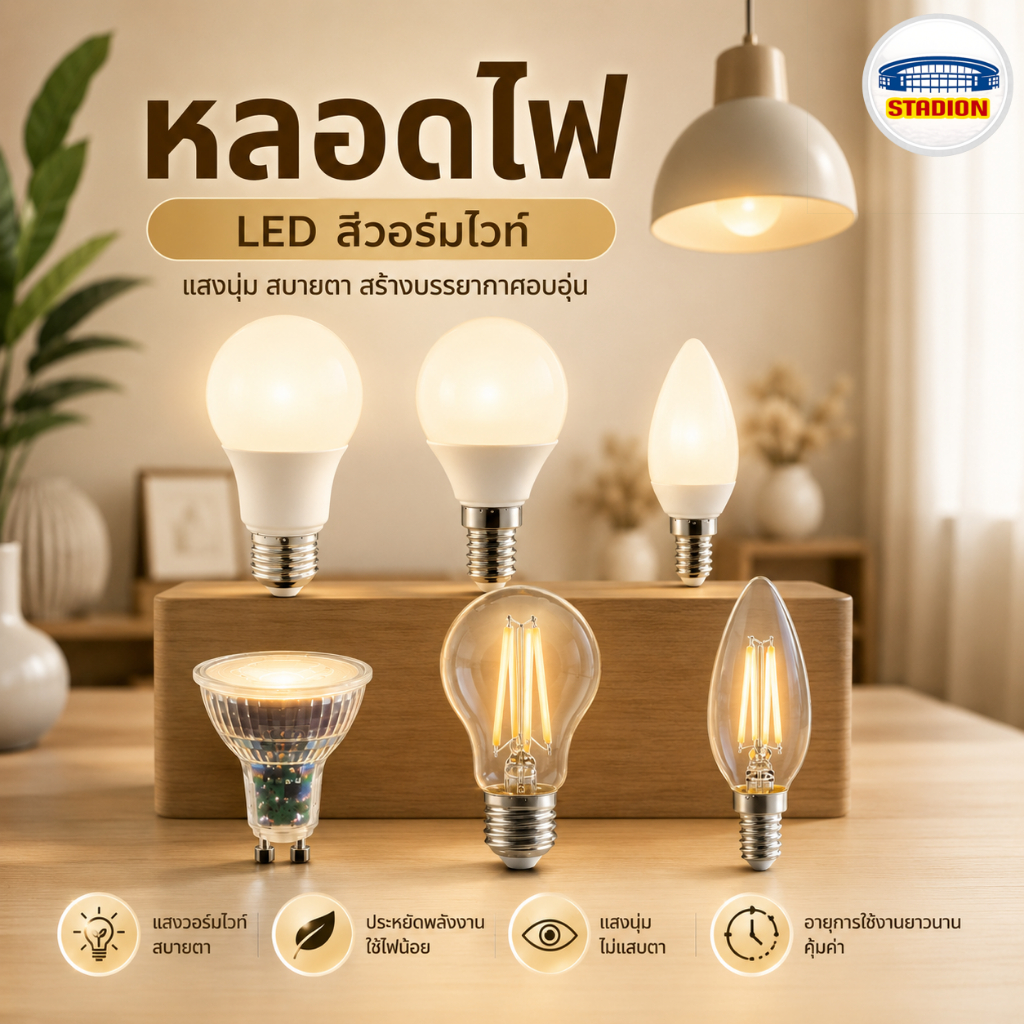 หลอดไฟ LED สีวอร์มไวท์ อิเกีย SOLHETTA LED bulb Warm white