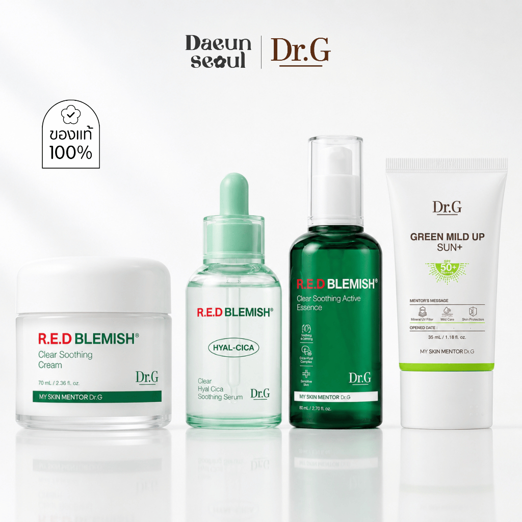 Dr.G Green Mild Up Sun+ SPF50+ PA++++ 50ml / Blemish Clear Hyal-Cica Soothing Serum 50 ml
