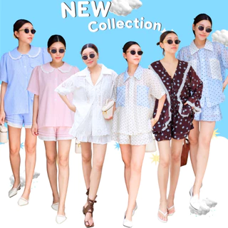DAISY เซตเสื้อเชิ้ตสั้นทรงโอเวอร์ไซส์มาคู่กับกางเกงมีซับใน ไม่ต้องกลัวโป๊ ชุดไปทะเล CARDIGAN_NISTA