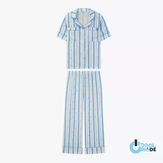 MUSLIN Ribbon Stripes - Silk Satin Pajamas [Basic collection]