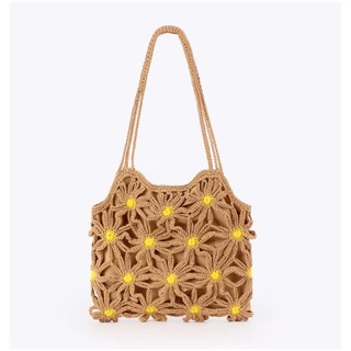 Daisy bag 🌼กระเป๋าถักดอกเดซี่ แบบสาวเกาหลี มี 2 สี งานถักละเอียด มีซับใน P200