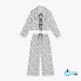MUSLIN Classic Toile - Silk Satin Pajamas [Maison De Reve Collection]