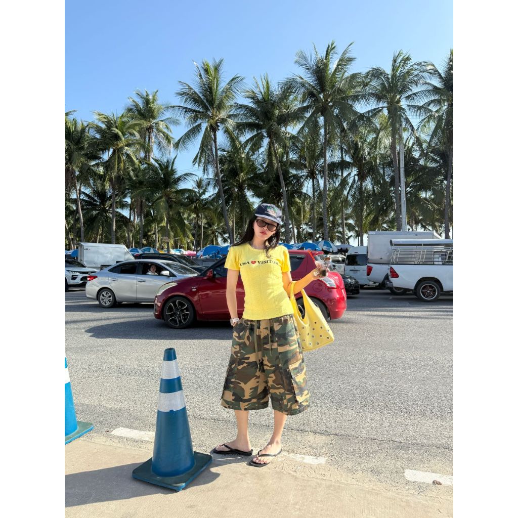Rojer Camo Pants - ขาสั้นทรง jorts (ส่งด่วน)