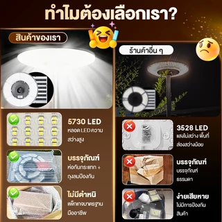 【ซื้อ 1แถม 1】ไฟโซล่าเซลล์ UFO ไฟถนนยูเอฟโอ solar light ไฟสนาม โคมไฟโซล่าเซลล์ IP69กันน้ำ 8000000W ไฟถนนled ไฟสว่างมาก