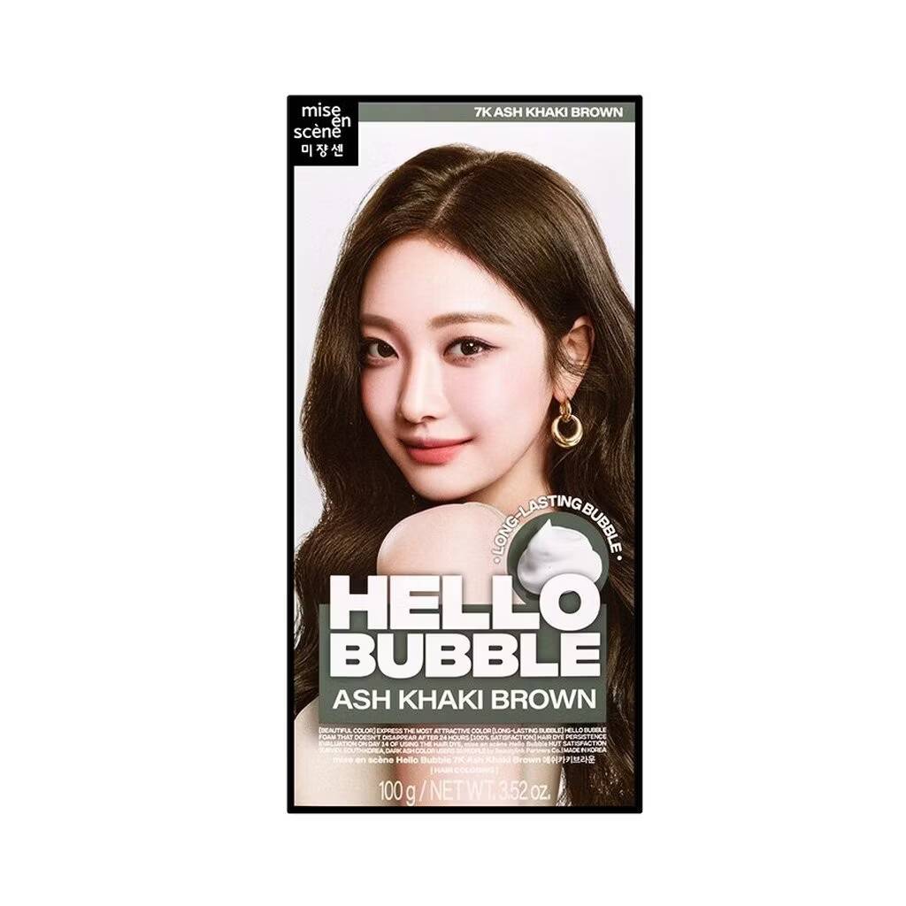 โฟมย้อมสีผม MISE en SCÈNE Hello Bubble x aespa (สี Milk Tea Gray / Ash Khaki Brown)