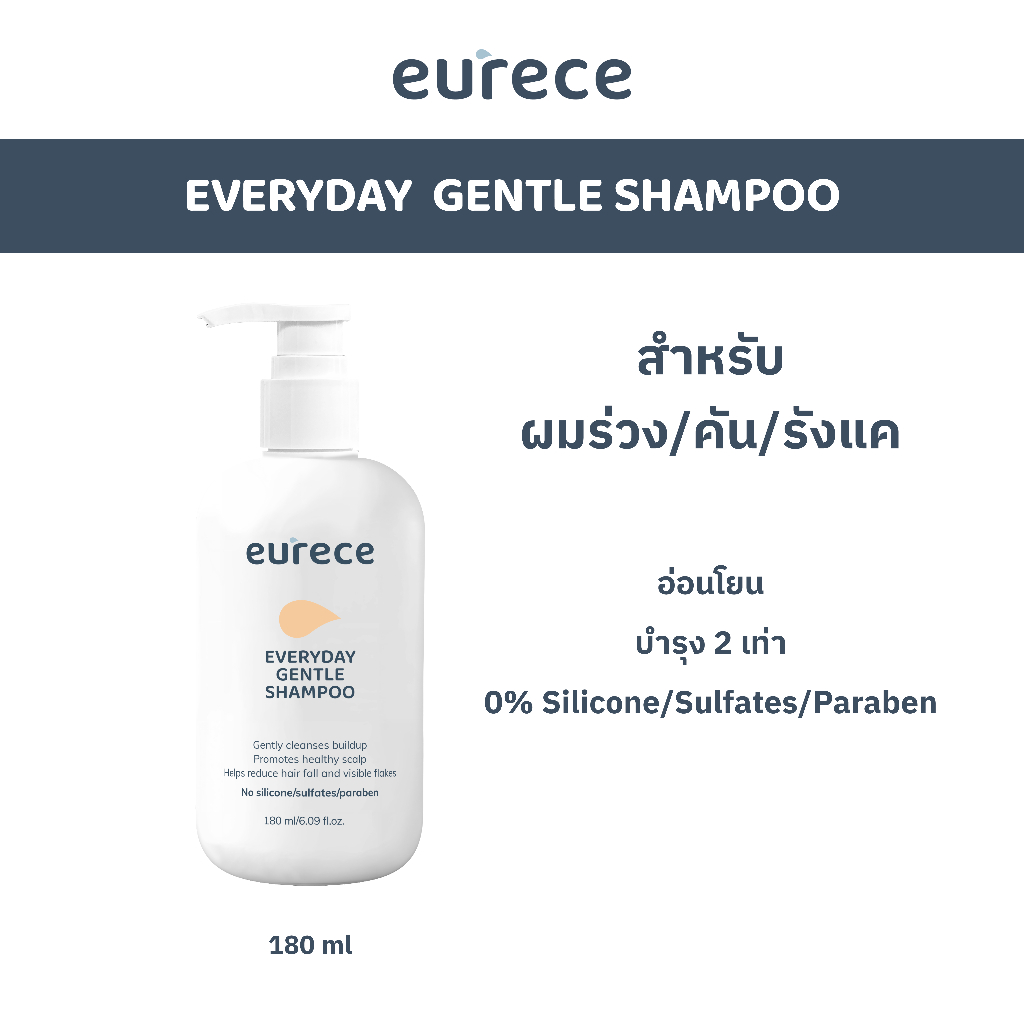 Eurece EVERYDAY GENTLE SHAMPOO แชมพูอ่อนโยนสำหรับ ผมร่วง รังแค