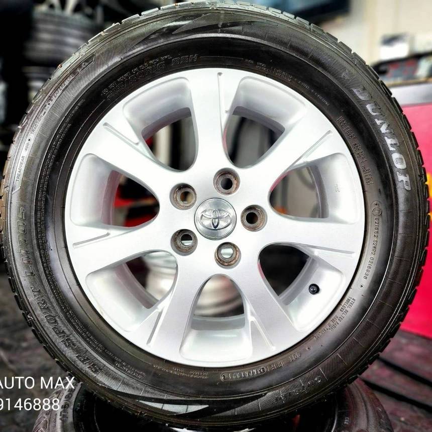 (4ล้อพร้อมยางมือสอง)ล้อ Camry ขอบ 16 สภาพสวยไม่มีรอยพร้อมยาง Dunlop 215 60 16 ปี 21   12091267  9594