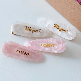สีเข้าใหม่อัพเดต🥨กิ๊บติดชื่อไม่จำกัดตัวอักษร กิ๊บหินอ่อน ขนาด 7 cm➿