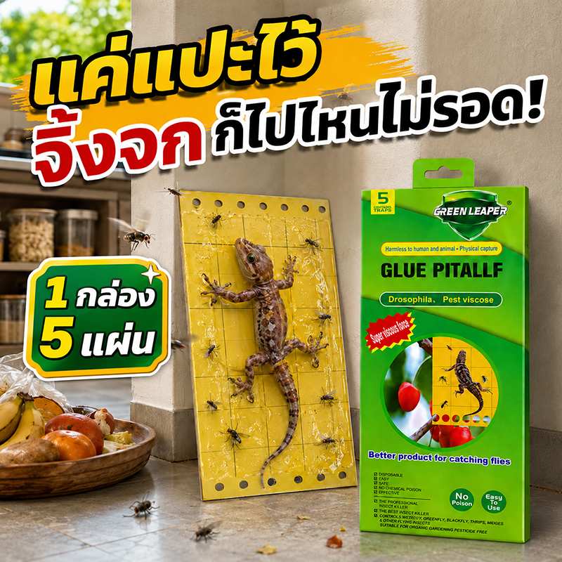 กาวเหนียวสุด ตุ๊กแกไม่หลุดออก กาวดักจิ้งจก ยาฆ่าจิ้งจก 1 กล่อง 5 แผ่น แผ่นกาวดักจิ้งจก ไล่จิ้งจก ไล่ตุ๊กแกถาวร