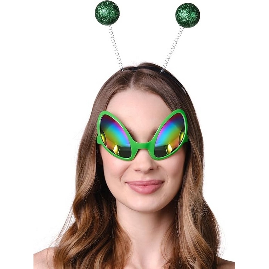 แว่นตาเอเลี่ยน UFO คาดผม แฟนซี สำหรับงานปาร์ตี้ ฮาโลวีน อุปกรณ์ประกอบฉาก วันเกิด จัดแสดง พร้อมส่งจากไทย