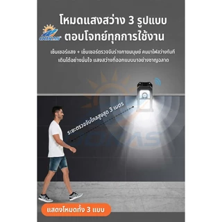 OOKAS โคมไฟหนีบ โคมไฟสนาม รุ่น F03 ไฟโซล่าเซลล์ โคมไฟเซ็นเซอร์ แสงขาวบริสุทธิ์ ความสว่างสูงมาก IP67 กันน้ำ