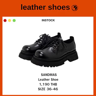 THEBOY-SANDMAS Black Shoe รองเท้าหนังแบบผูกเชือก *โปรดระวังสินค้าลอกเลียนแบบ