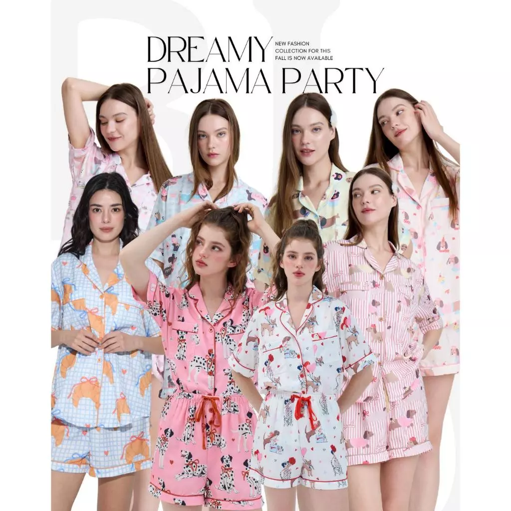 BCPJ03 Dreamy Pajama Party - ชุดนอนแขนสั้น ขาสั้น