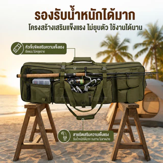กระเป๋าเก็บอุปกรณ์ตกปลา กระเป๋าเป้สะพายหลัง Waterfroof กระเป๋าตกปลา 85 ซม. 100 ซม. 120 ซม. ถุง Molle ยุทธศาสตร์ไนลอน