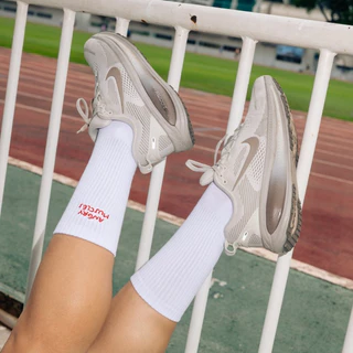 Angry Muscles OG Socks ถุงเท้าข้อยาว ผ้าริบหนานุ่ม ปักลายมือ 7 สี ถุงเท้าแฟชั่นเกาหลี ชายหญิง Free Size เก็บขาเนียน