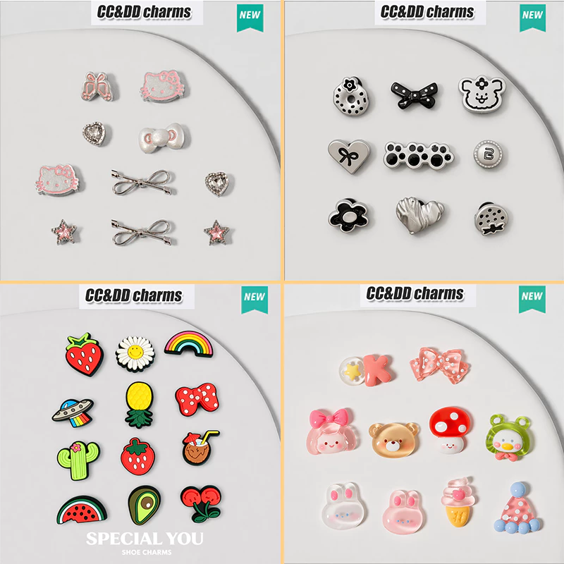 ของแท้แท้เดิม ตัวการ์ตูนติดรองเท้า ของตกแต่งรองเท้า ที่น่ารักและทันสมัย เหมาะสำหรับ charms 3D