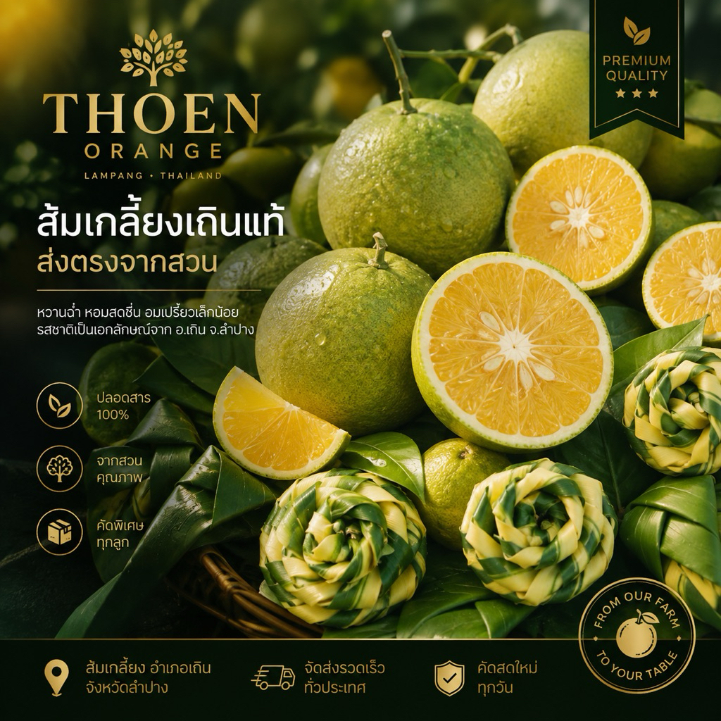 ส้มเกลี้ยงปลอดสาร 100% จากสวนยายจำเนียร (1kg/3kg/5kg)
