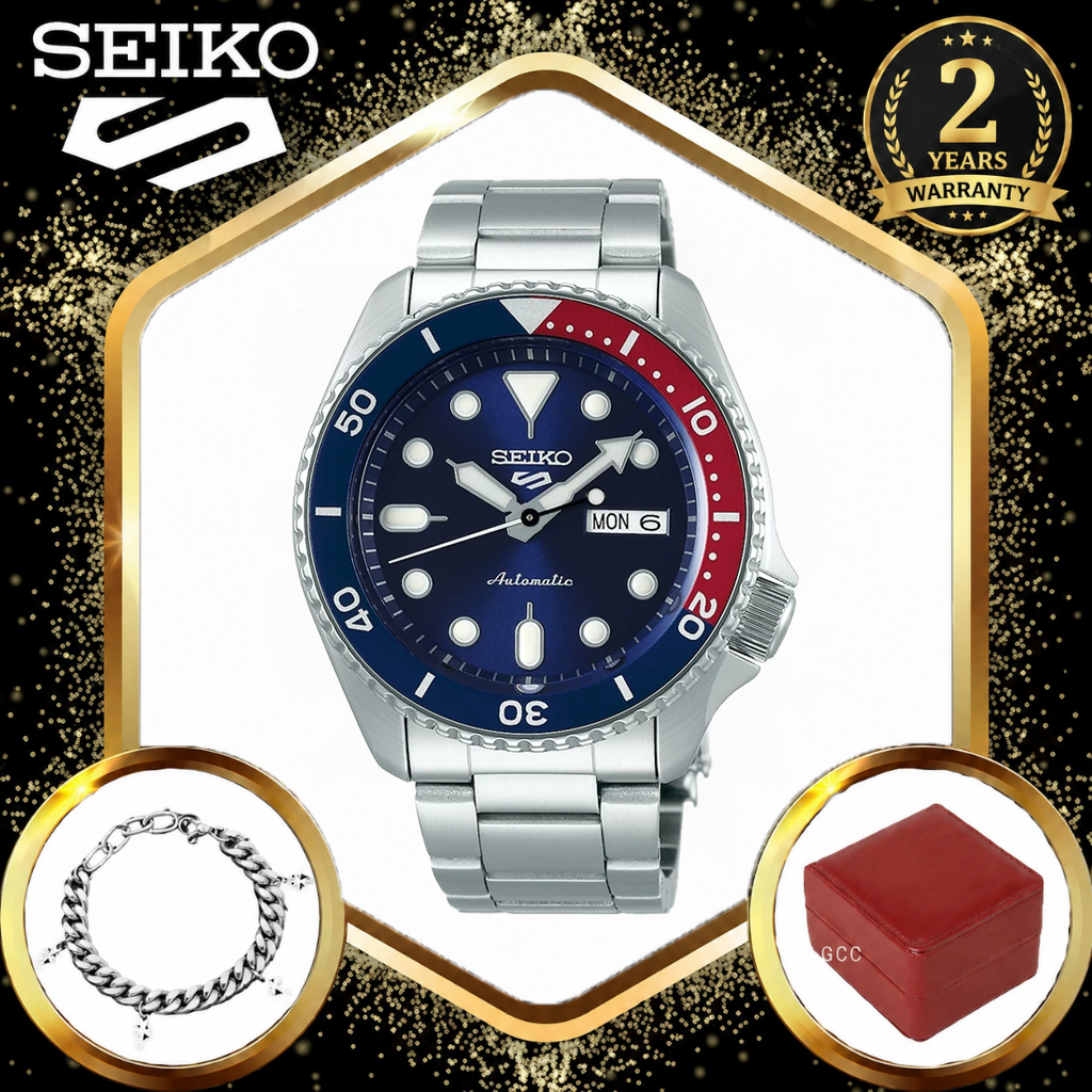 100% ของแท้ Seiko 5 SRPD51K1 SRPD53K1 นาฬิกากีฬากันน้ำสำหรับธุรกิจสำหรับผู้ชายทำจากสแตนเลสพร้อมระบบค