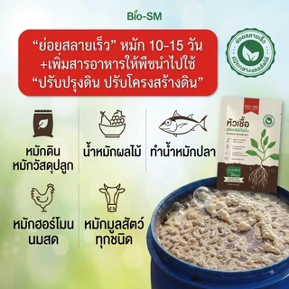 จุลินทรีย์ Biosm ใช้ฟื้นฟูดิน ทำปุ๋ยหมักในซองเดียว ใช้ปรับปรุงบำรุงดิน ย่อยสลายวัสดุอินทรีย์ ขนาด 100 กรัม