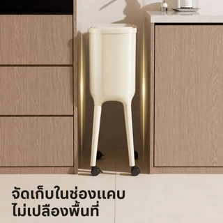 SALVO ถังขยะฝาปิด แบบเหยียบ มีล้อ ดีไซน์น่ารัก สำหรับห้องนั่งเล่นและครัว