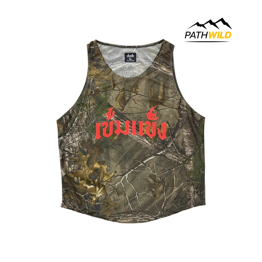 Khem khaeng Realtree Reflect เสื้อวิ่งเข้มแข็งลายป่า ทรงกล้ามวิ่ง รีเฟล็คสะท้อนแสงหน้าหลัง ผ้าแห้งเร็ว น้ำหนักเบาระบายดี