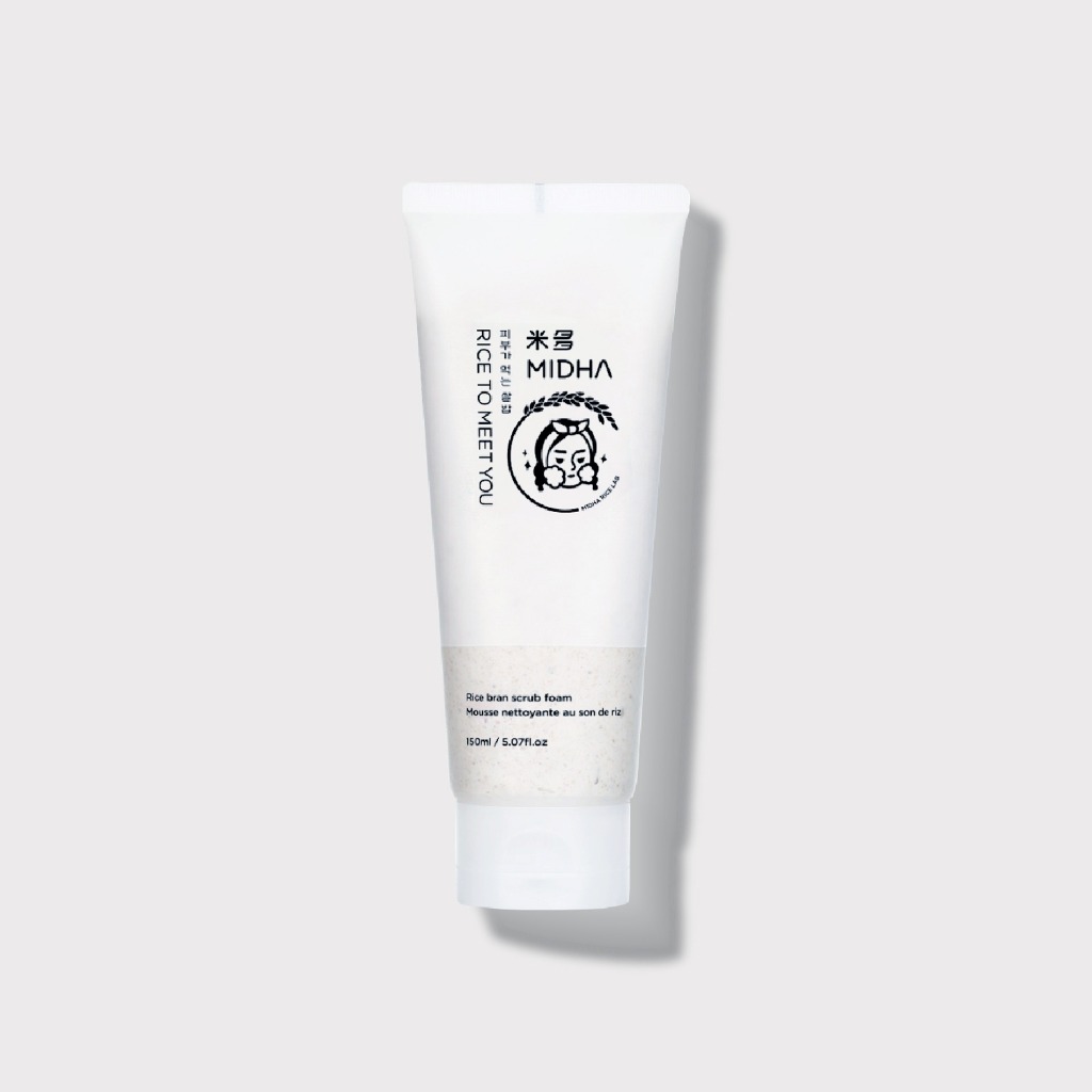 [CLEARANCE] MIDHA RICE BRAN SCRUB FOAM ทำความสะอาดผิวหน้าอย่างสดชื่นด้วยโฟมสครับรำข้าวธรรมชาติ