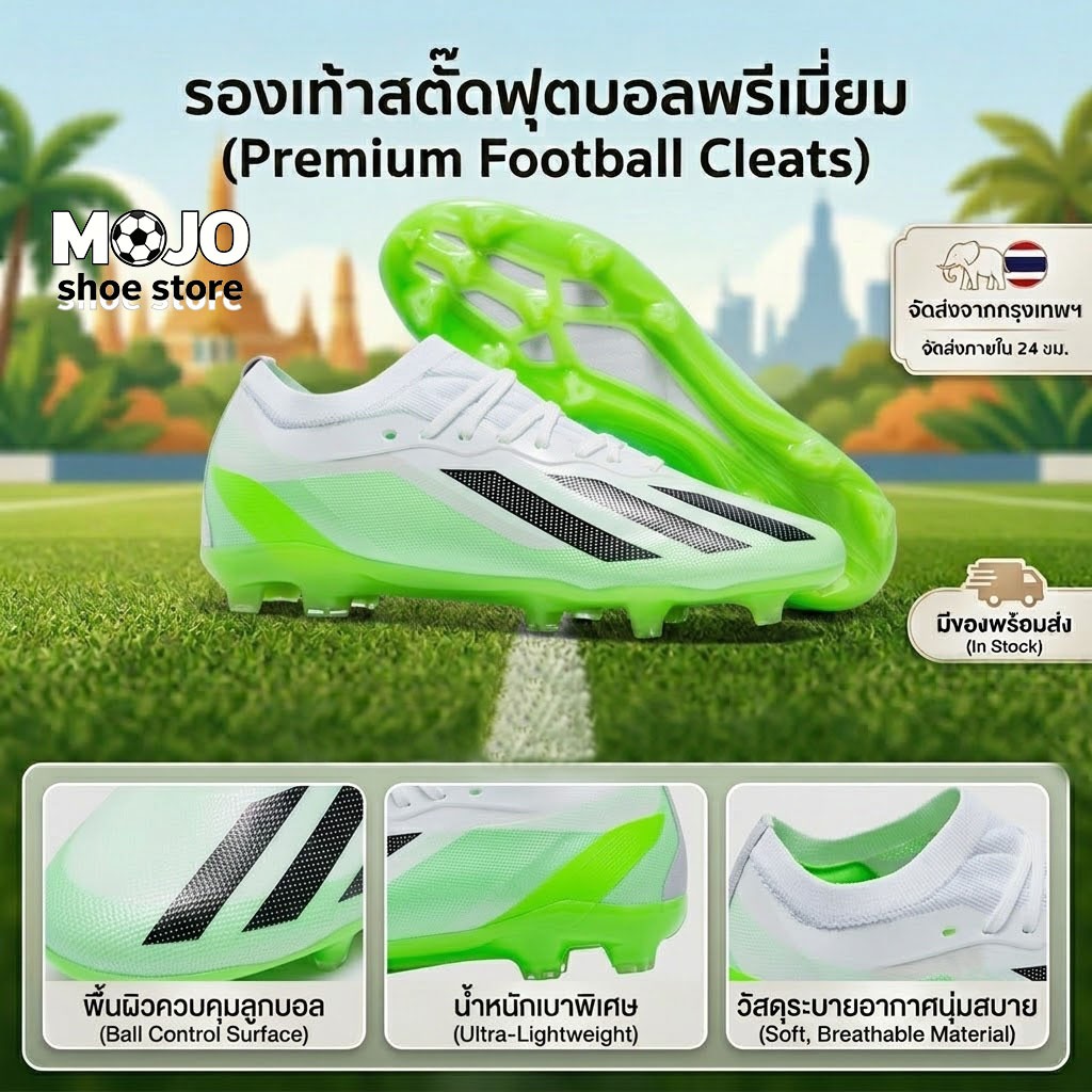 COD รองเท้าเตะบอลผู้ชาย รองเท้าสตั๊ดปุ่มยาว กีฬากลางแจ้ง ไซส์ 35-43 คุณภาพสูง สำหรับซ้อมและแข่ง พร้อมส่ง จัดส่งไว