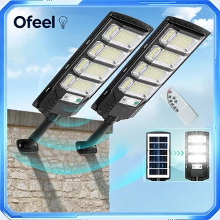 Ofeel โซล่าเซลล์ ไฟถนน 4000000W ซื้อ 1 แถม 1 ไฟโซล่าเซลล์ IP69 กันน้ำและกันฟ้าผ่ Solar Light แสงสีขาว ระบบเซนเซอร์