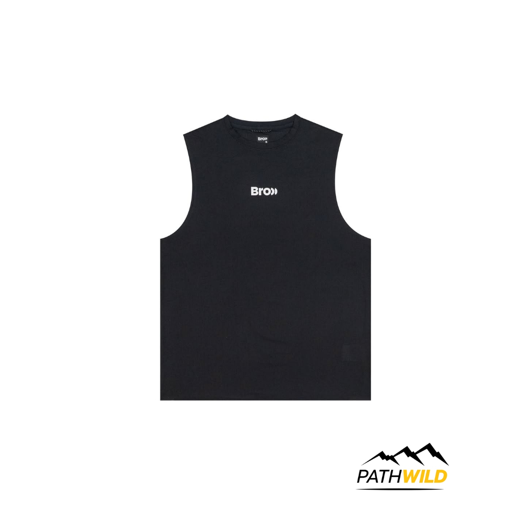 BROOO TANKTOP UNISEX เสื้อวิ่ง แขนกุด น้ำหนักเบา ระบายอากาศสูง พร้อมแถบสะท้อนแสงที่โลโก้ กลางเสื้อและด้านหลังไหล่ขวา